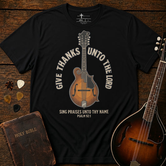 Give Thanks Unto The Lord Mandolin Black MasterPiece Shirts
