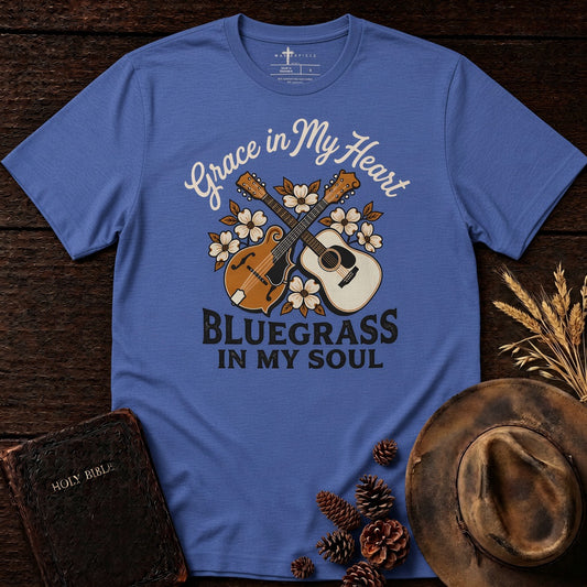 Grace in My Heart Bluegrass in my Soul Heather True Royal MasterPiece Shirts