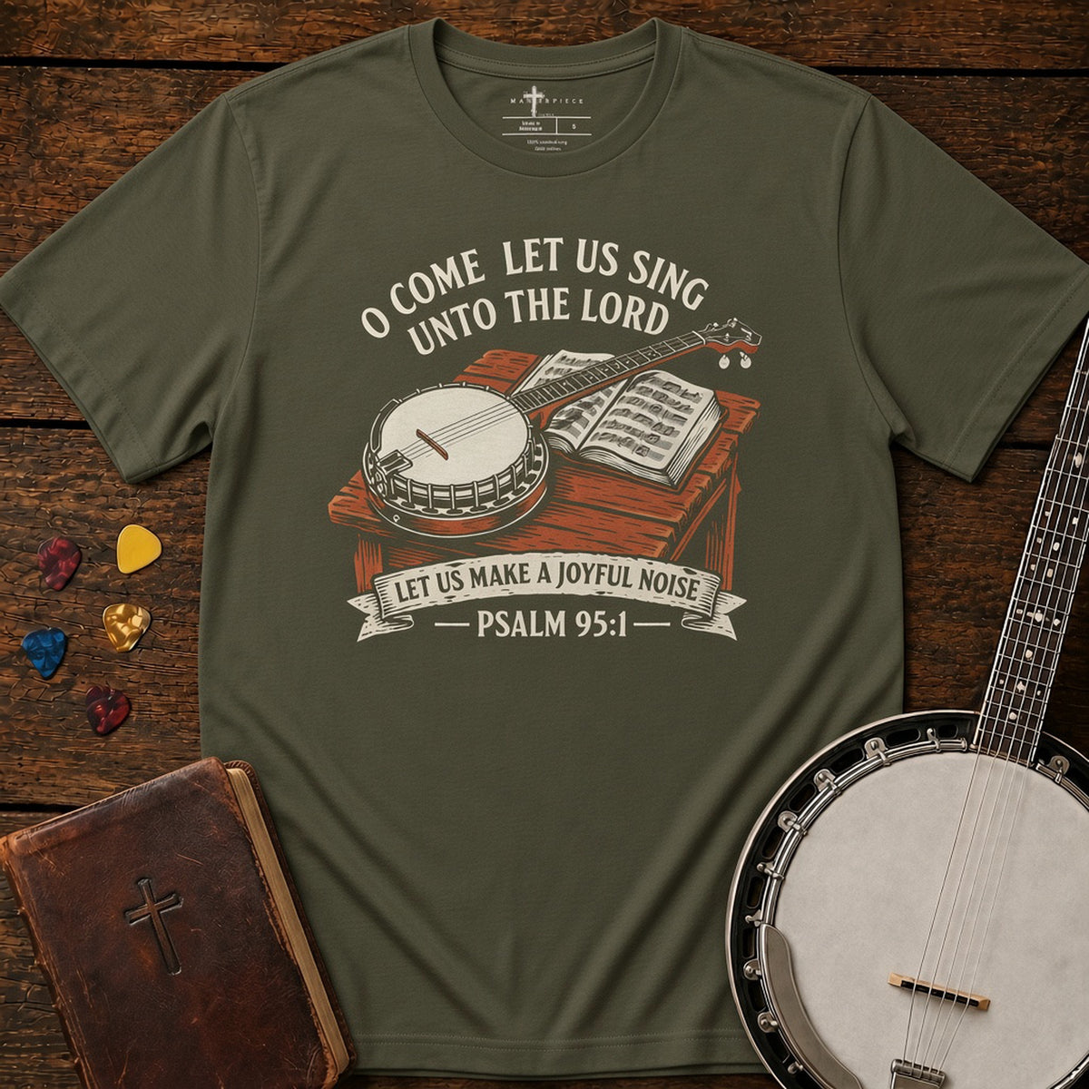 Let us Sing Banjo Military Green MasterPiece Shirts