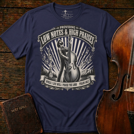 Low Notes High Praises Bass Heather Midnight Navy MasterPiece Shirts