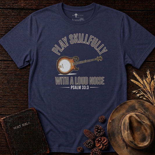 Play Skillfully with a Loud Noise Banjo Heather Midnight Navy MasterPiece Shirts