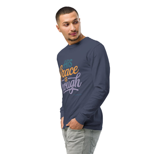 His Grace is Enough long-sleeve Christian Bible Verse T-Shirt