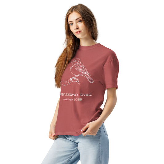 Seen Known Loved Sparrow Christian Bible Verse T-Shirt