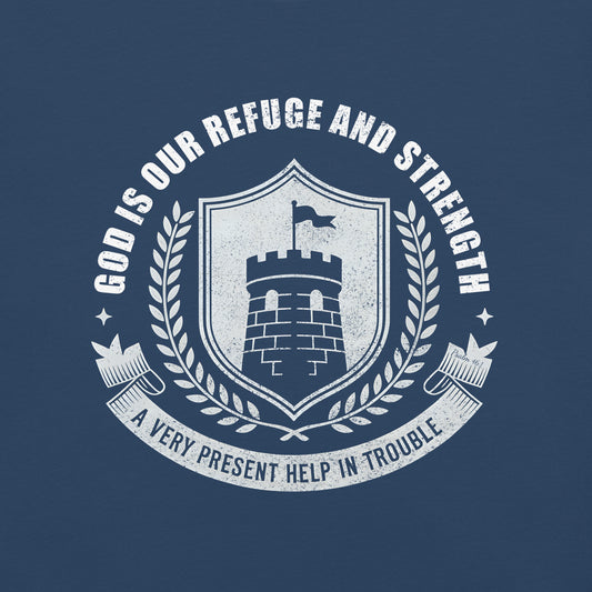 God is Our Refuge Christian Bible Verse T-Shirt