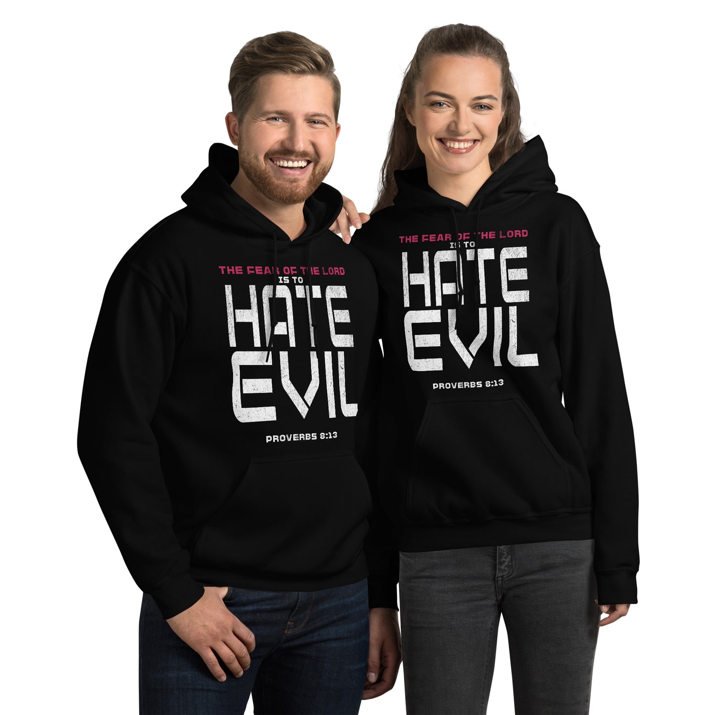 Fear The Lord Hate Evil Hoodie Christian Bible Verse Hoodie