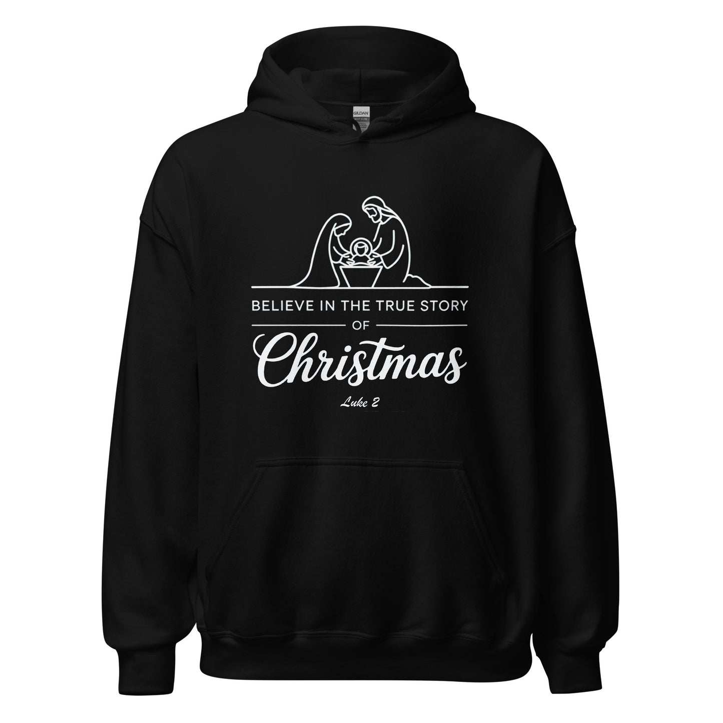 Believe in Christmas Christian Hoodie Luke 2