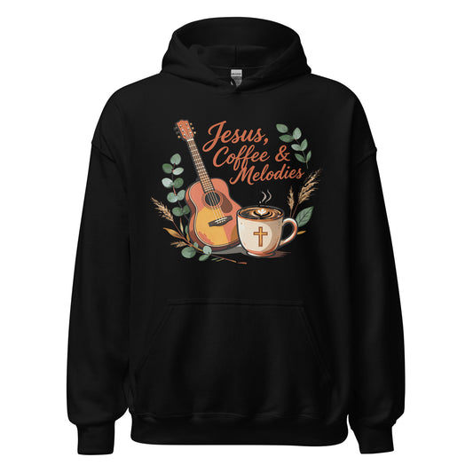Jesus Coffee and Melodies Christian Hoodie