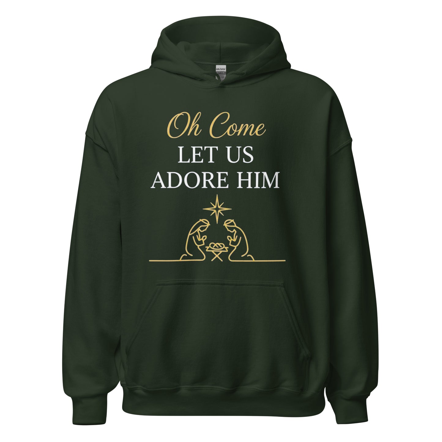 Oh Come let us Adobe Him Christian Christmas Hoodie