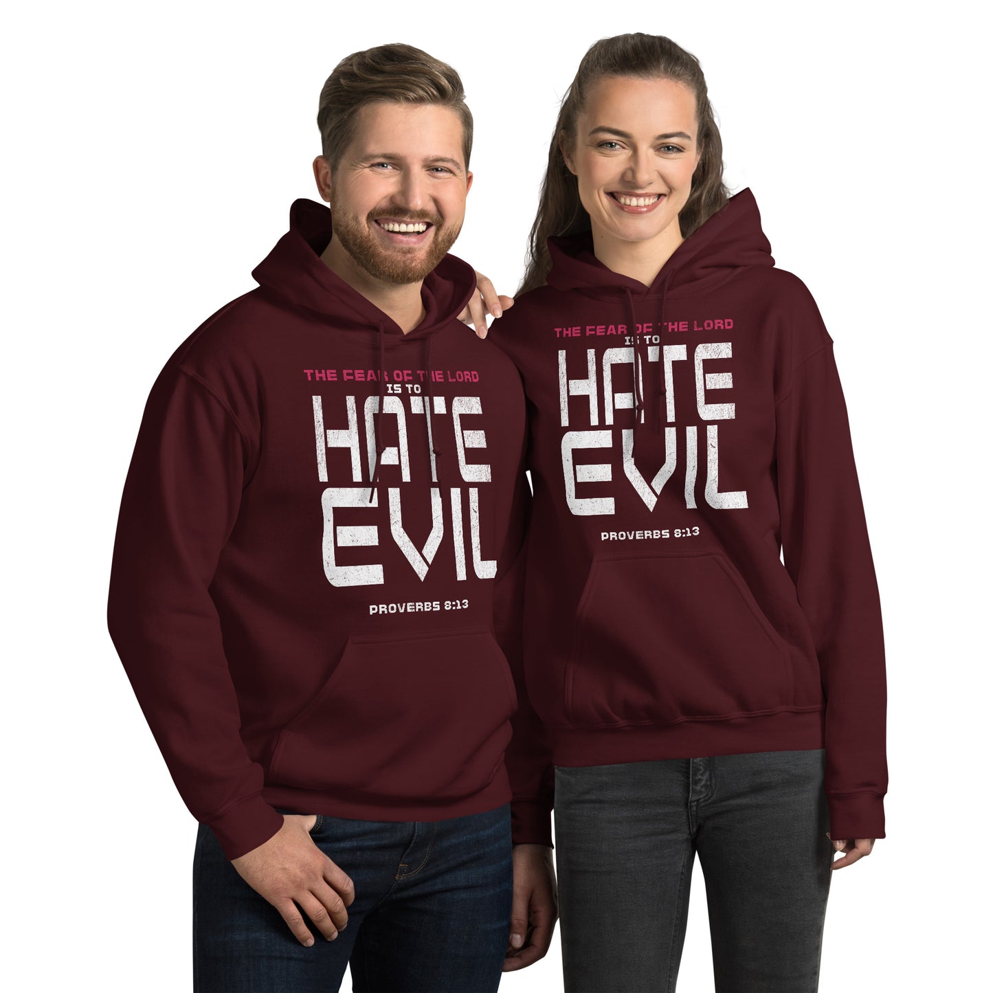 Fear The Lord Hate Evil Hoodie Christian Bible Verse Hoodie