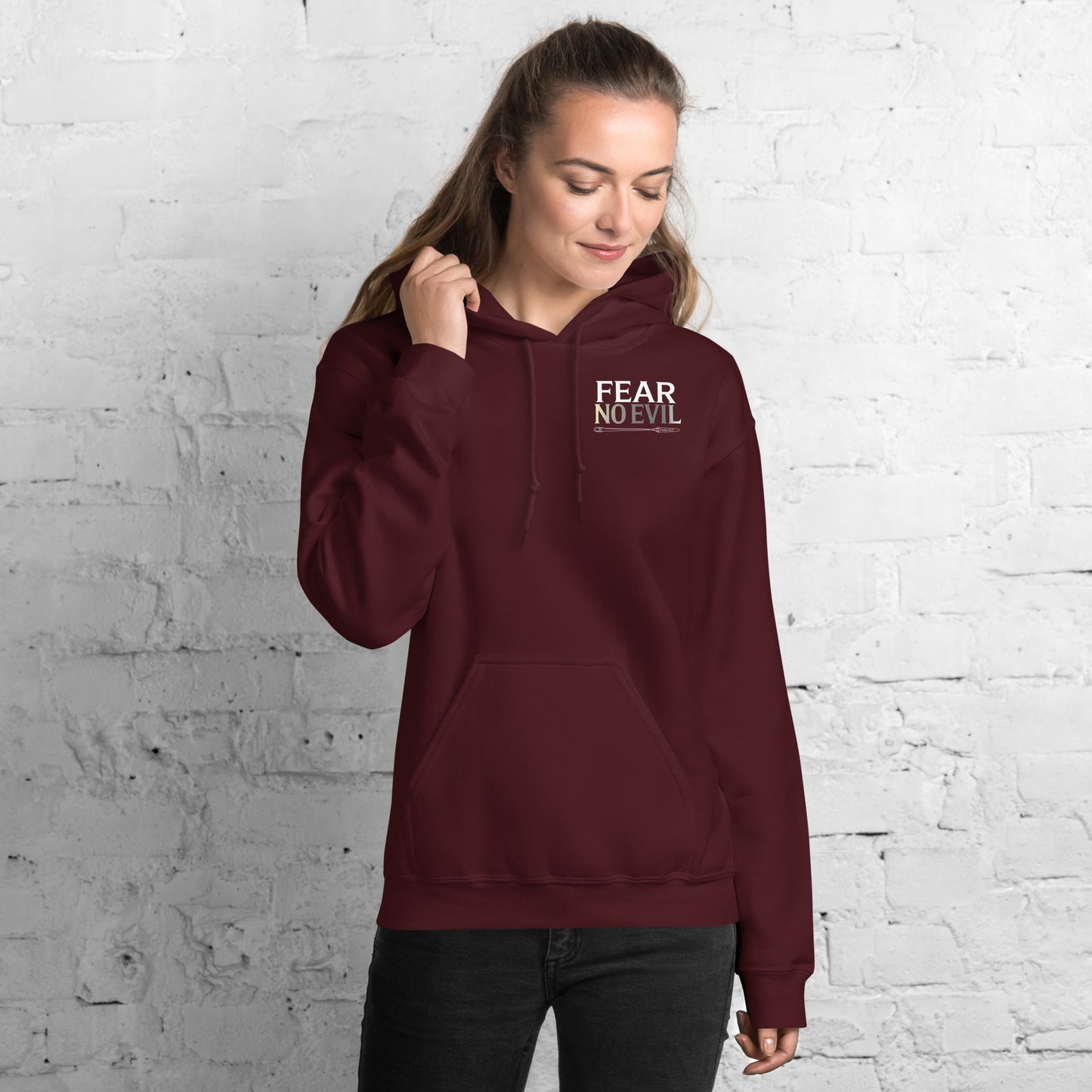 Fear No Evil Hoodie Christian Bible Verse Hoodie