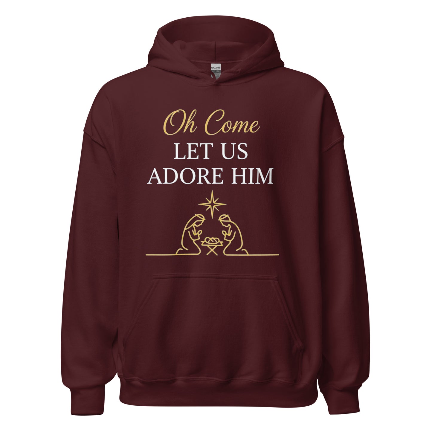 Oh Come let us Adobe Him Christian Christmas Hoodie