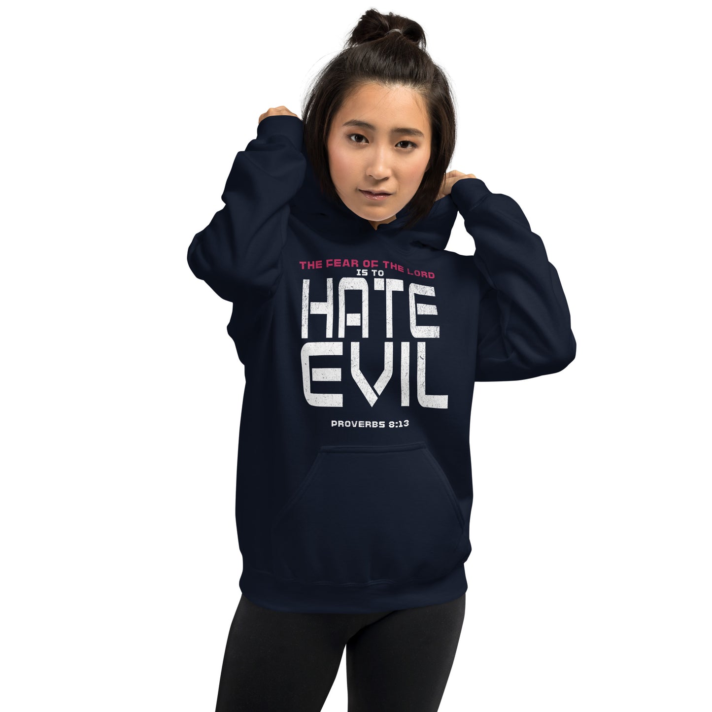 Fear The Lord Hate Evil Hoodie Christian Bible Verse Hoodie