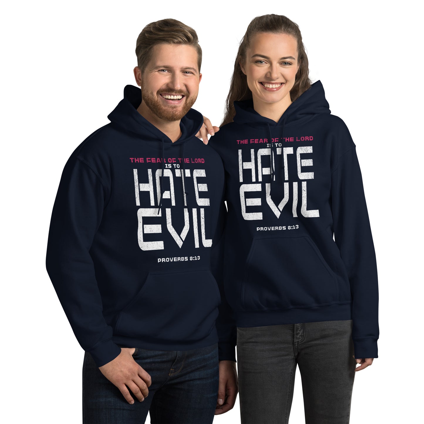 Fear The Lord Hate Evil Hoodie Christian Bible Verse Hoodie