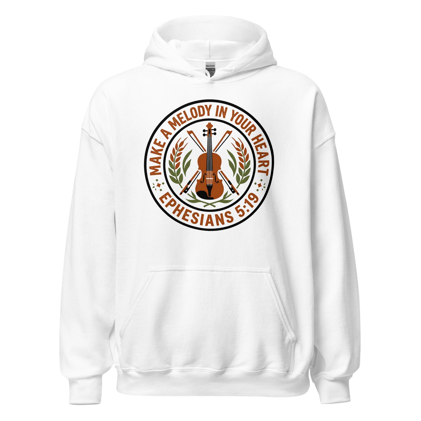 Make a Melody in your heart Christian Hoodie celebrating violin players Ephesians 5:19
