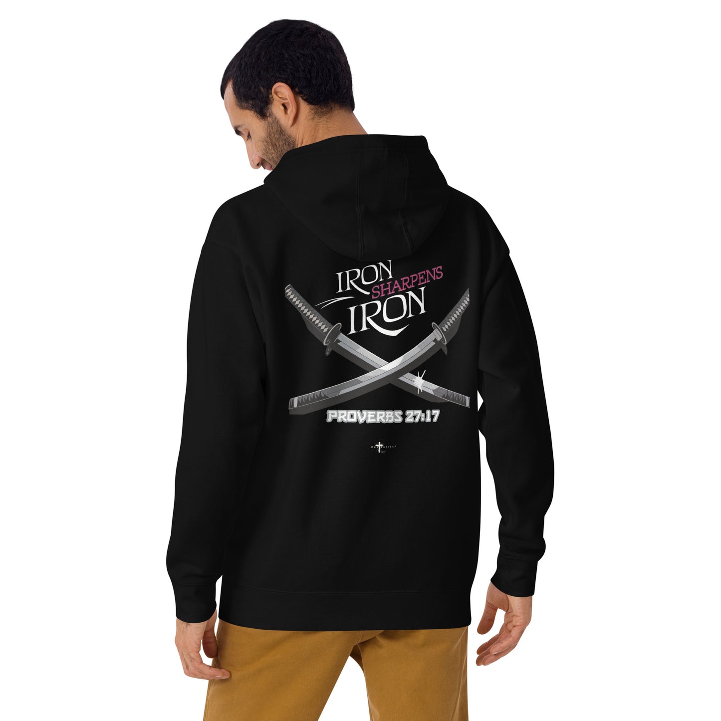 Iron Sharpens Iron Premium Hoodie Christian Bible Verse Premium Hoodie