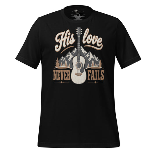 His Love Never Fails Guitar - Black - MasterPiece Shirts