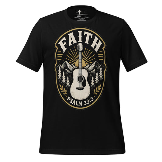 Faith Guitar Psalm 33:3 - Black - MasterPiece Shirts