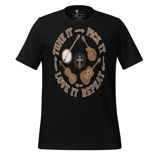 Tune Pick Repeat - Black - MasterPiece Shirts