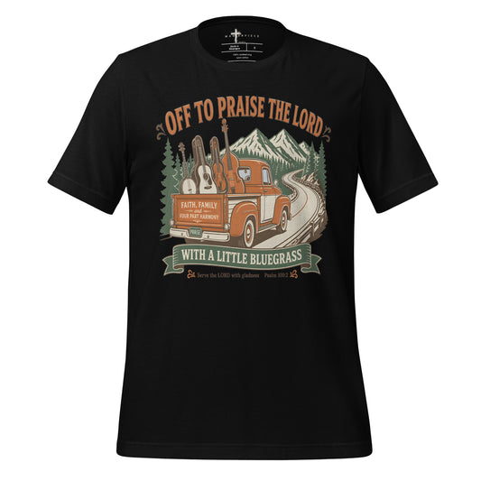 Off to Praise the Lord Bluegrass - Black - MasterPiece Shirts