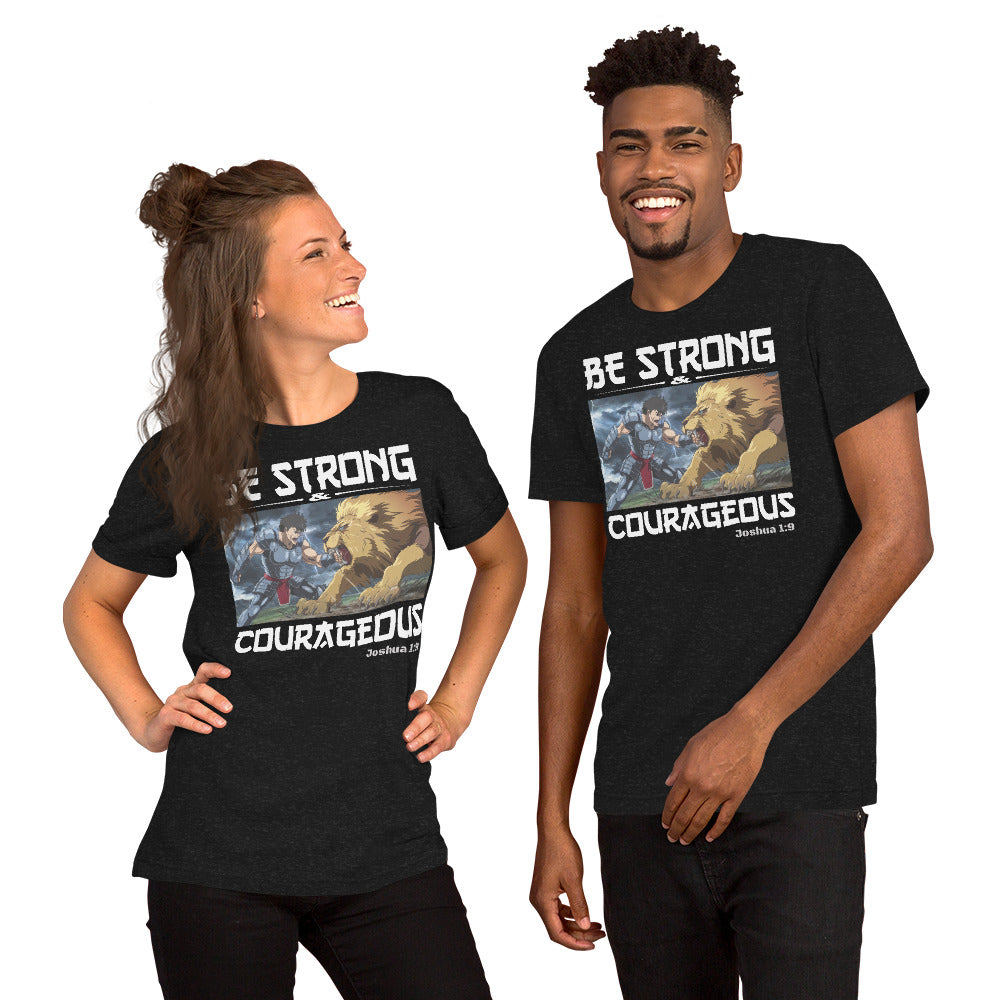 Be Strong and Courageous Christian Bible Verse T-Shirt