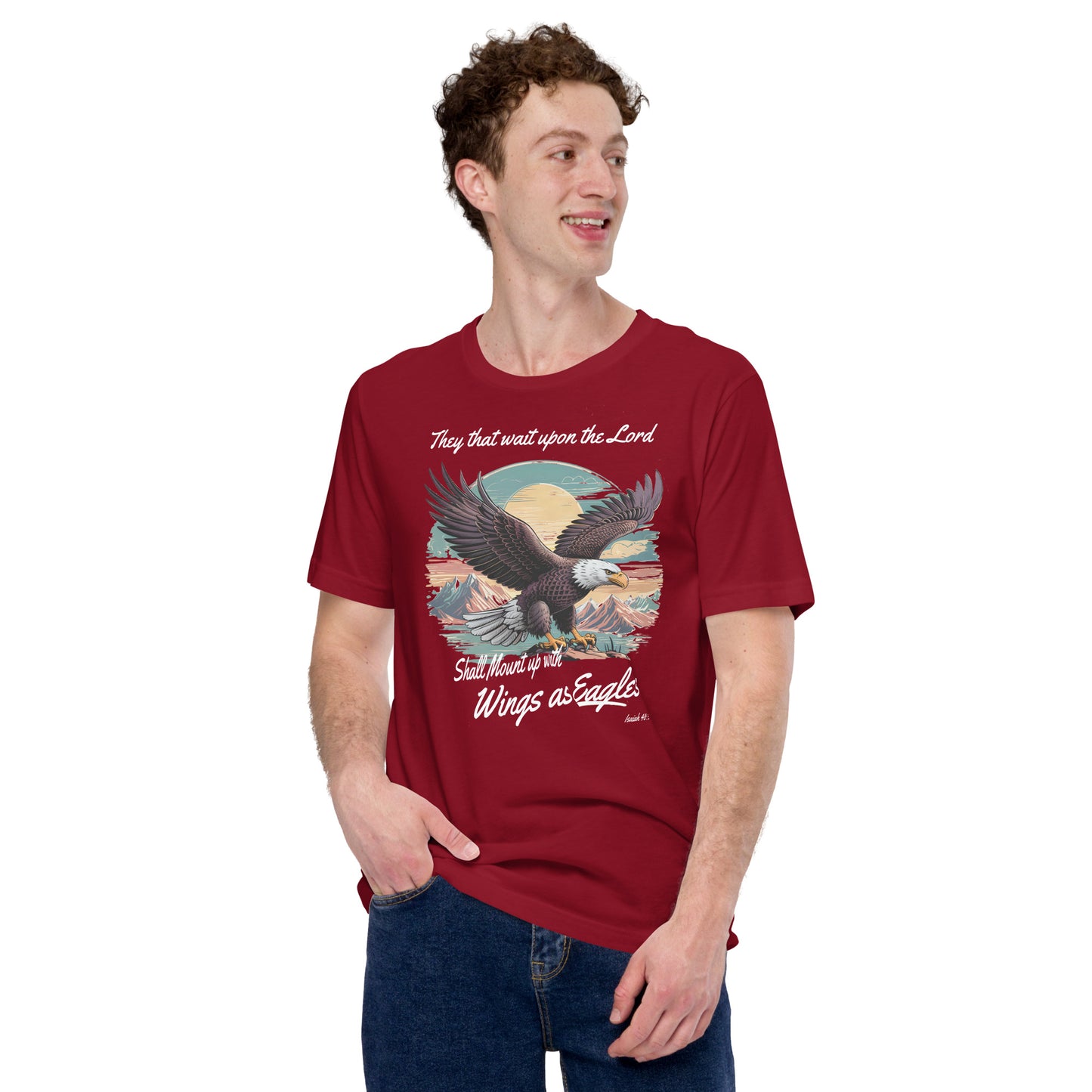 Mount up with Wings of Eagles Christian Bible Verse T-Shirt