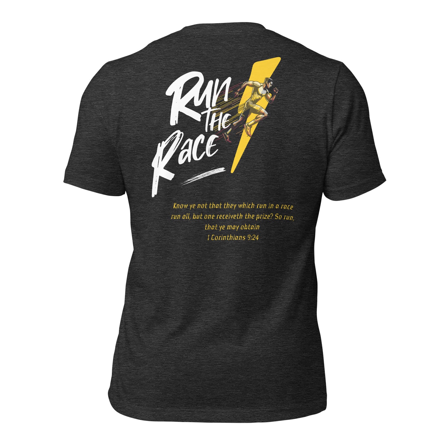 Run The Race Men (Back) Christian Bible Verse T-Shirt