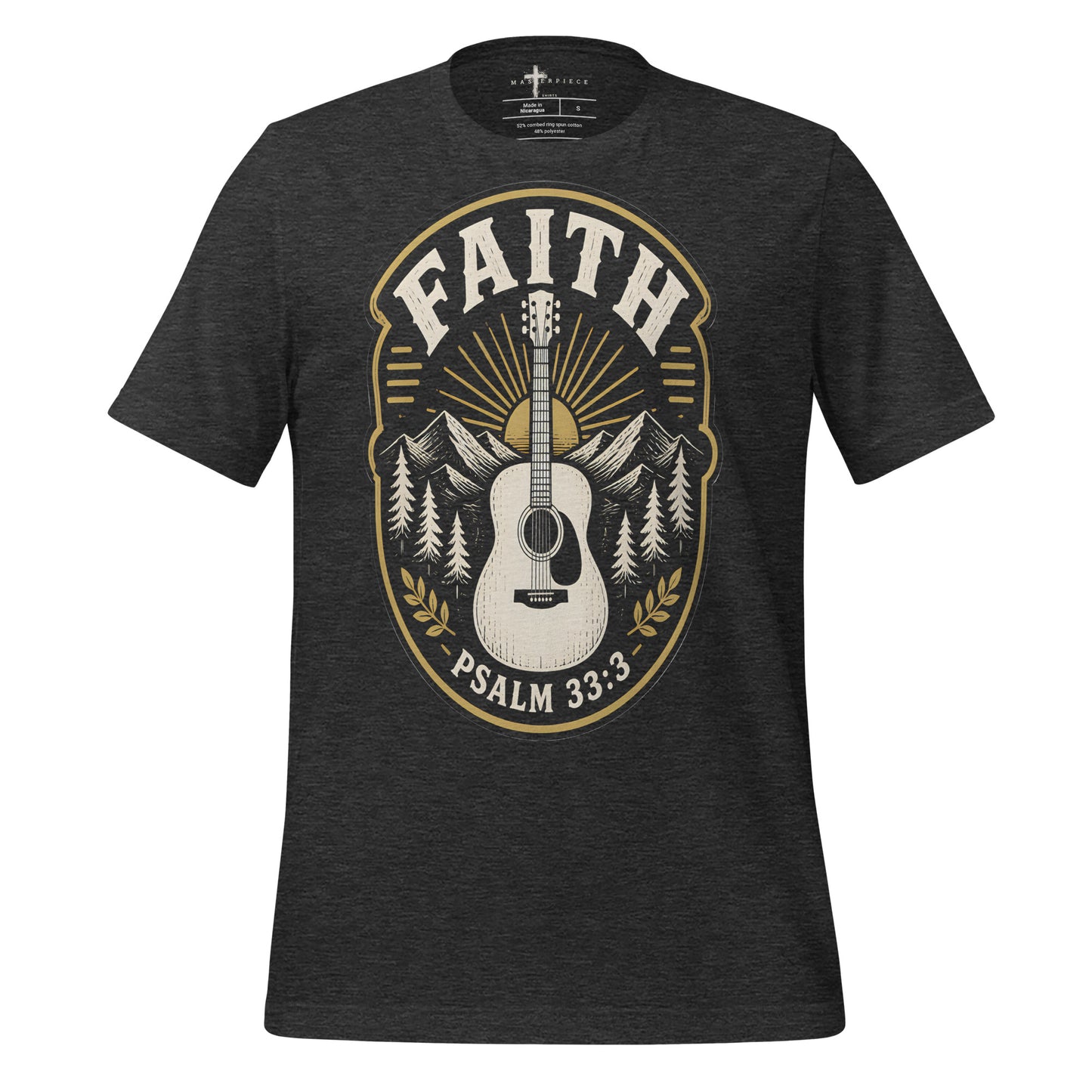 Faith Guitar Psalm 33:3 - Grey - MasterPiece Shirts