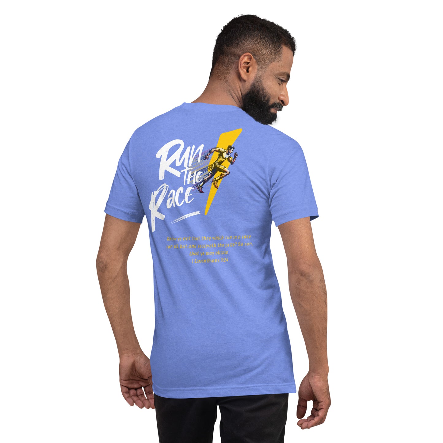 Run The Race Men (Back) Christian Bible Verse T-Shirt