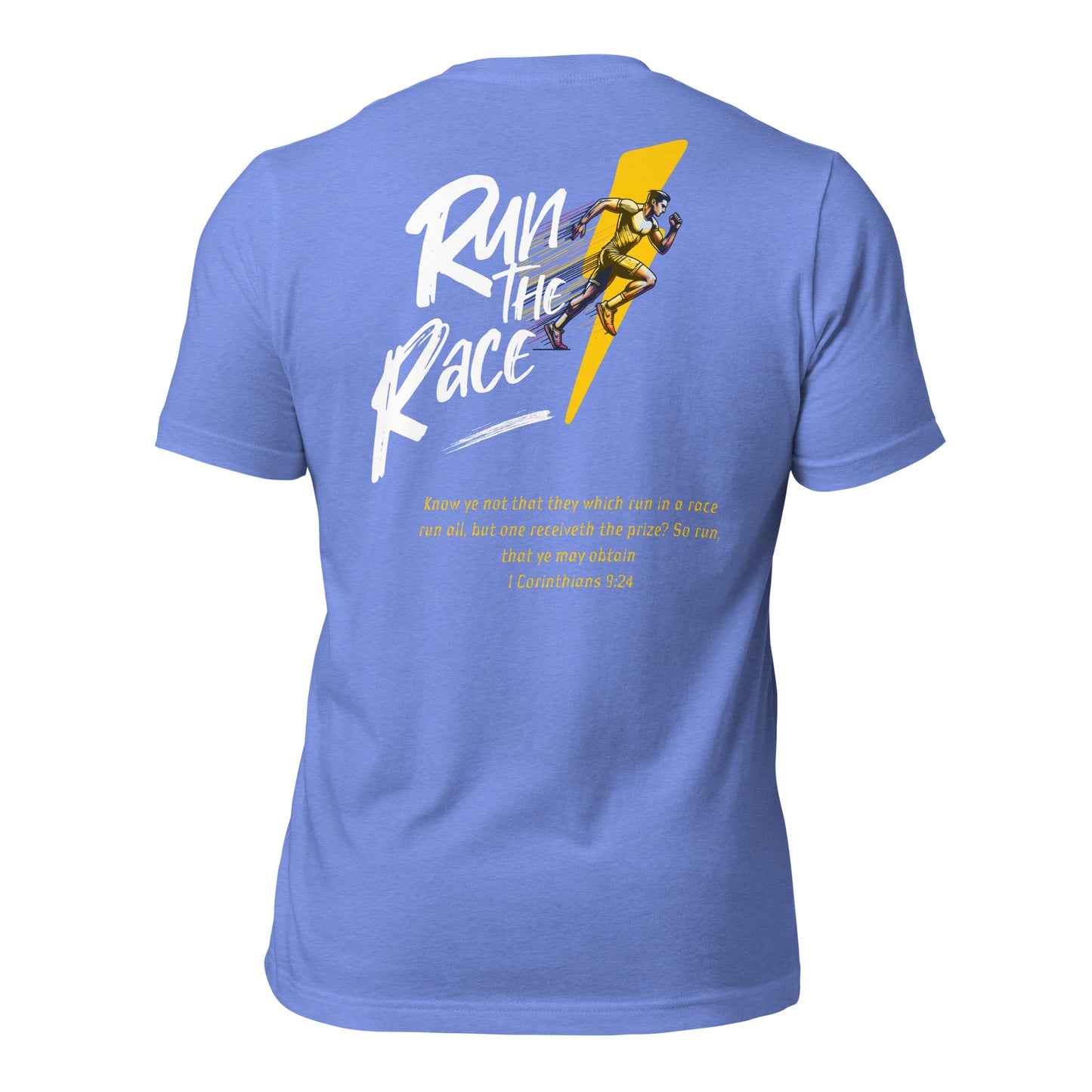 Run The Race Men (Back) Christian Bible Verse T-Shirt