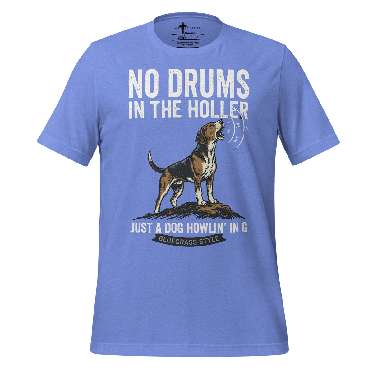 NO Drums Dog Howls in G - Blue - MasterPiece Shirts