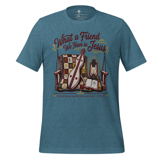 What a Friend We have in Jesus Mtn Dulcimer - Teal - MasterPiece Shirts