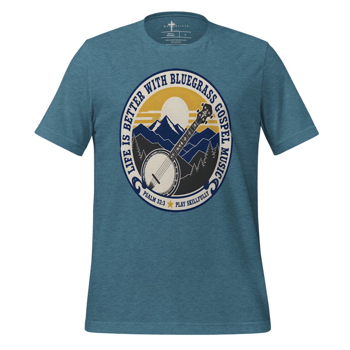 Bluegrass Gospel Banjo - Teal - MasterPiece Shirts