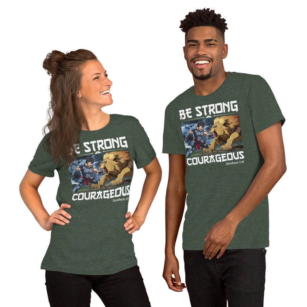 Be Strong and Courageous Christian Bible Verse T-Shirt