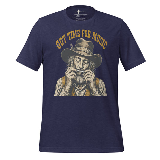 Got Time for Music Harmonica - Navy - MasterPiece Shirts