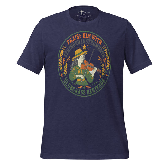 Praise Him With Stringed Instruments Violin - Navy - MasterPiece Shirts