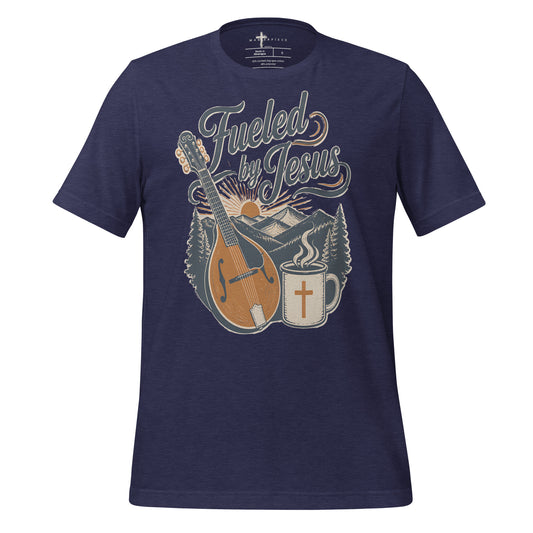 Fueled by Jesus and Coffee Mandolin - Navy - MasterPiece Shirts