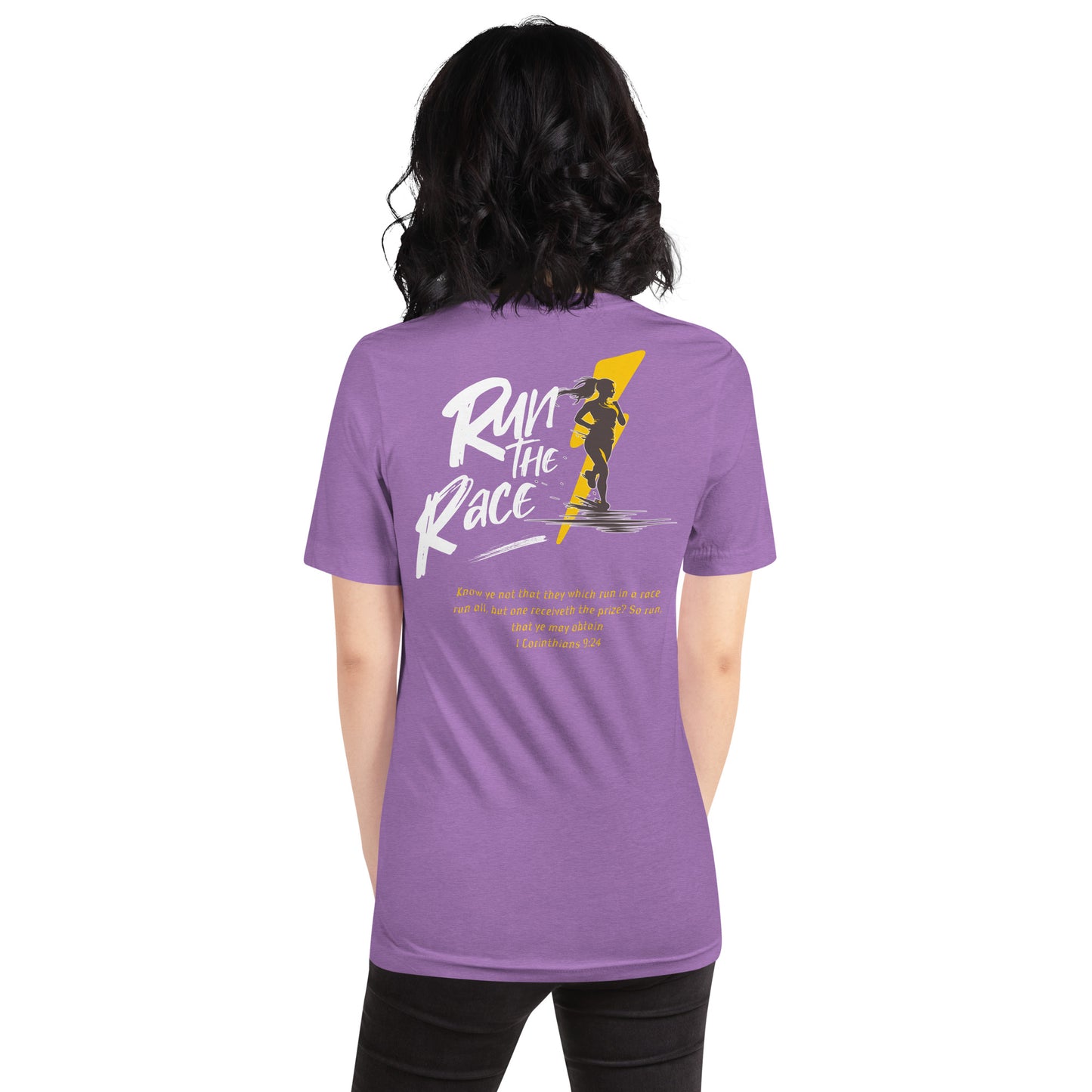 Run the Race - Women (Back) Christian Bible Verse T-Shirt