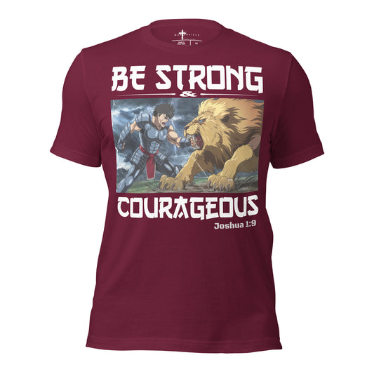 Be Strong and Courageous Christian Bible Verse T-Shirt
