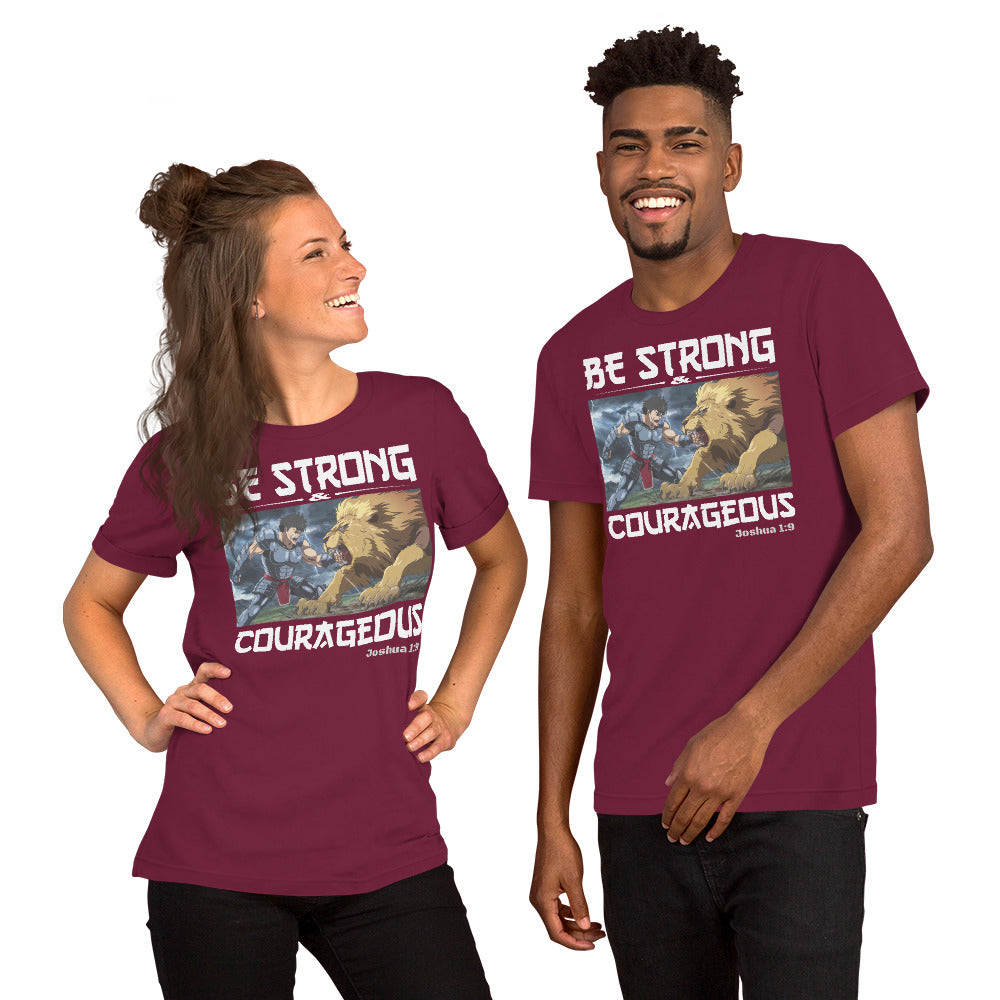 Be Strong and Courageous Christian Bible Verse T-Shirt