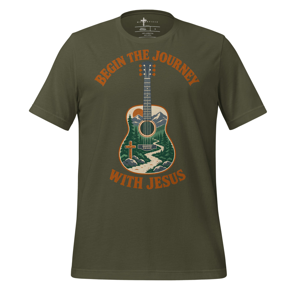Begin with Jesus Guitar - Green - MasterPiece Shirts