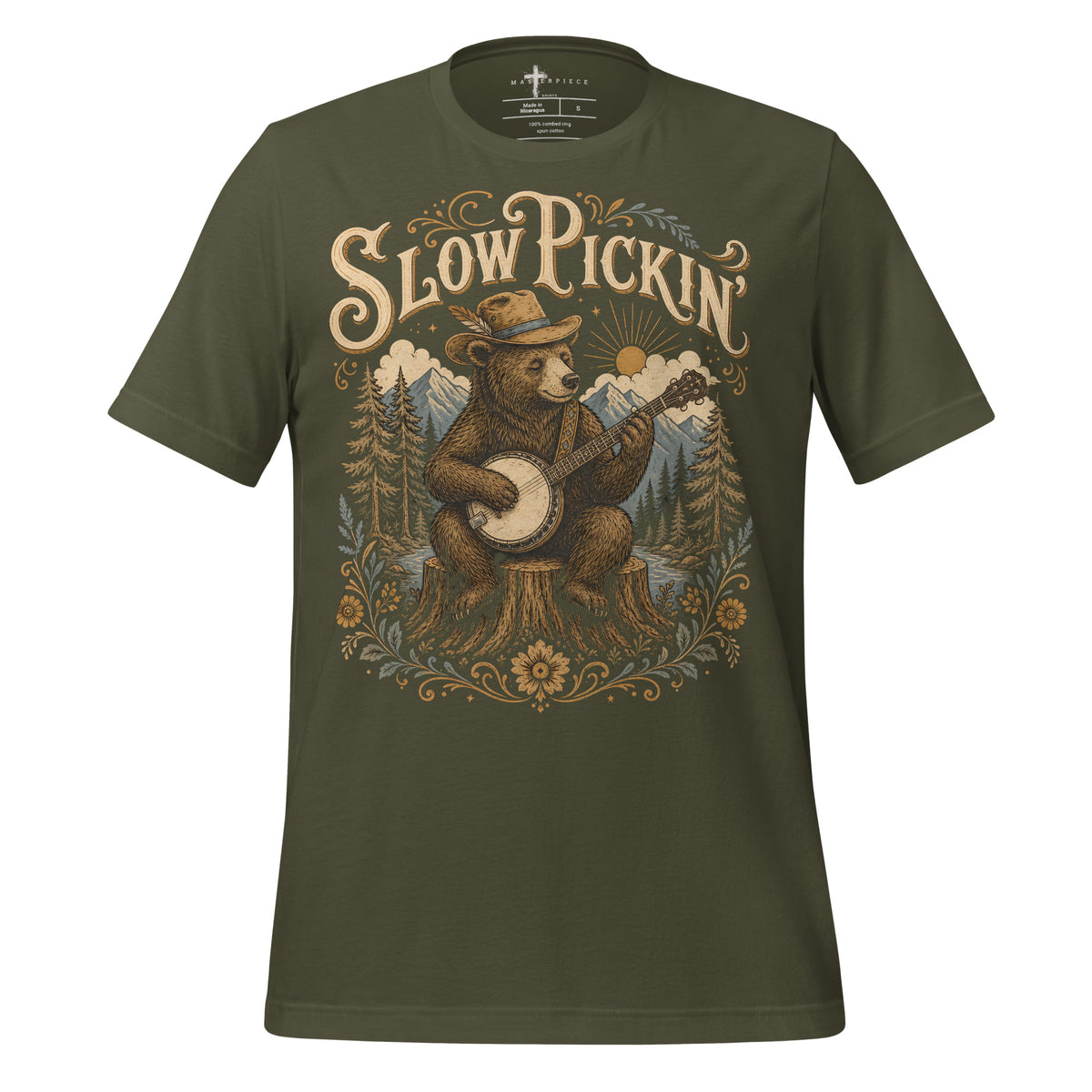 Slow Pickin Bear - Green - MasterPiece Shirts