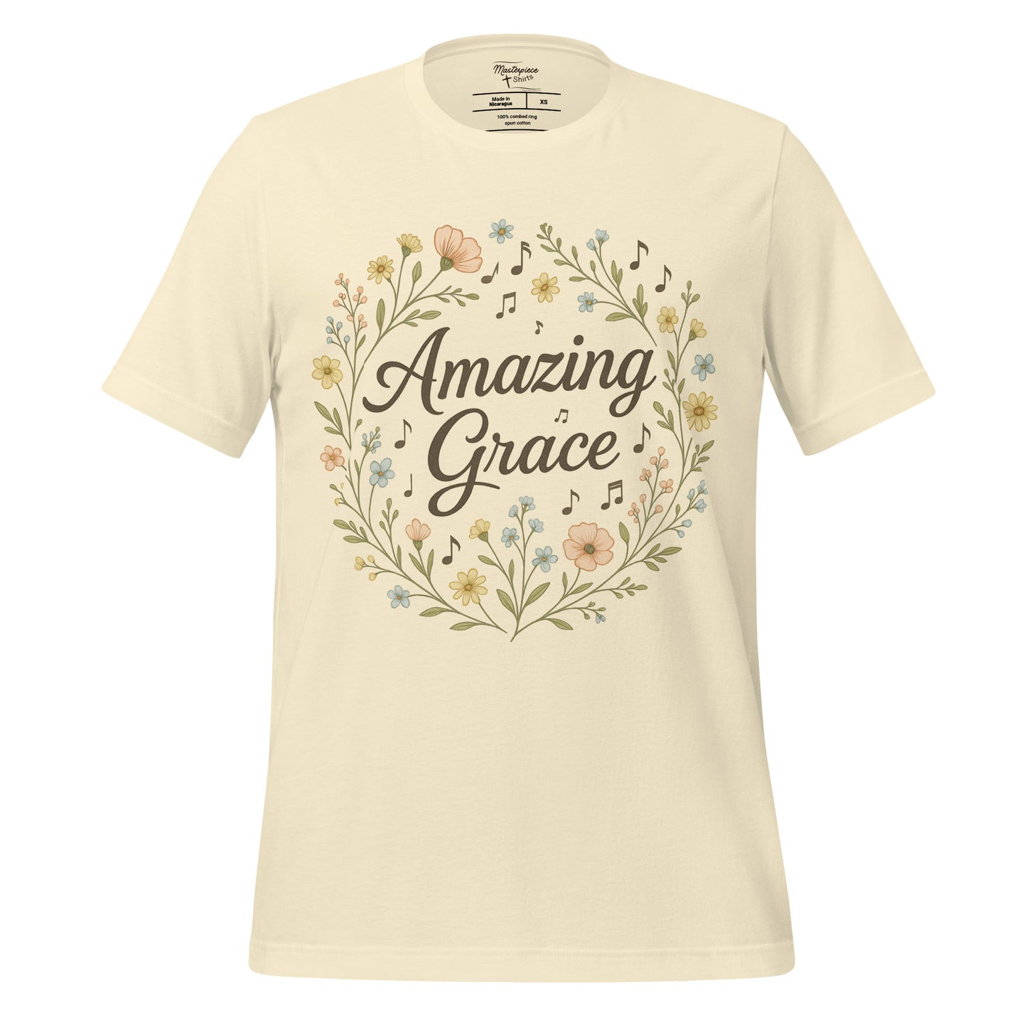 Amazing Grace Christian Hymn T-Shirt Natural