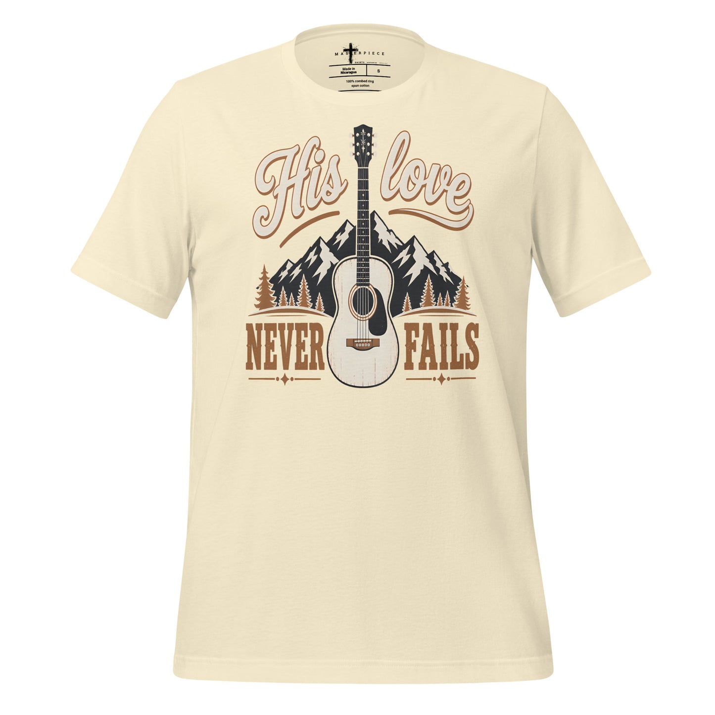 His Love Never Fails Guitar - Natural - MasterPiece Shirts