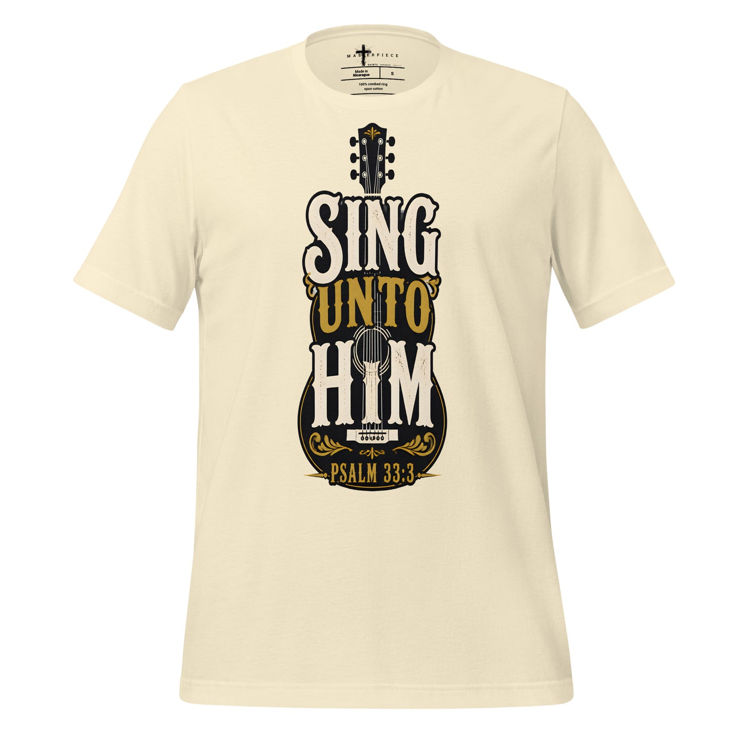 Sing Unto Him Psalm 33:3 Guitar - Natural - MasterPiece Shirts