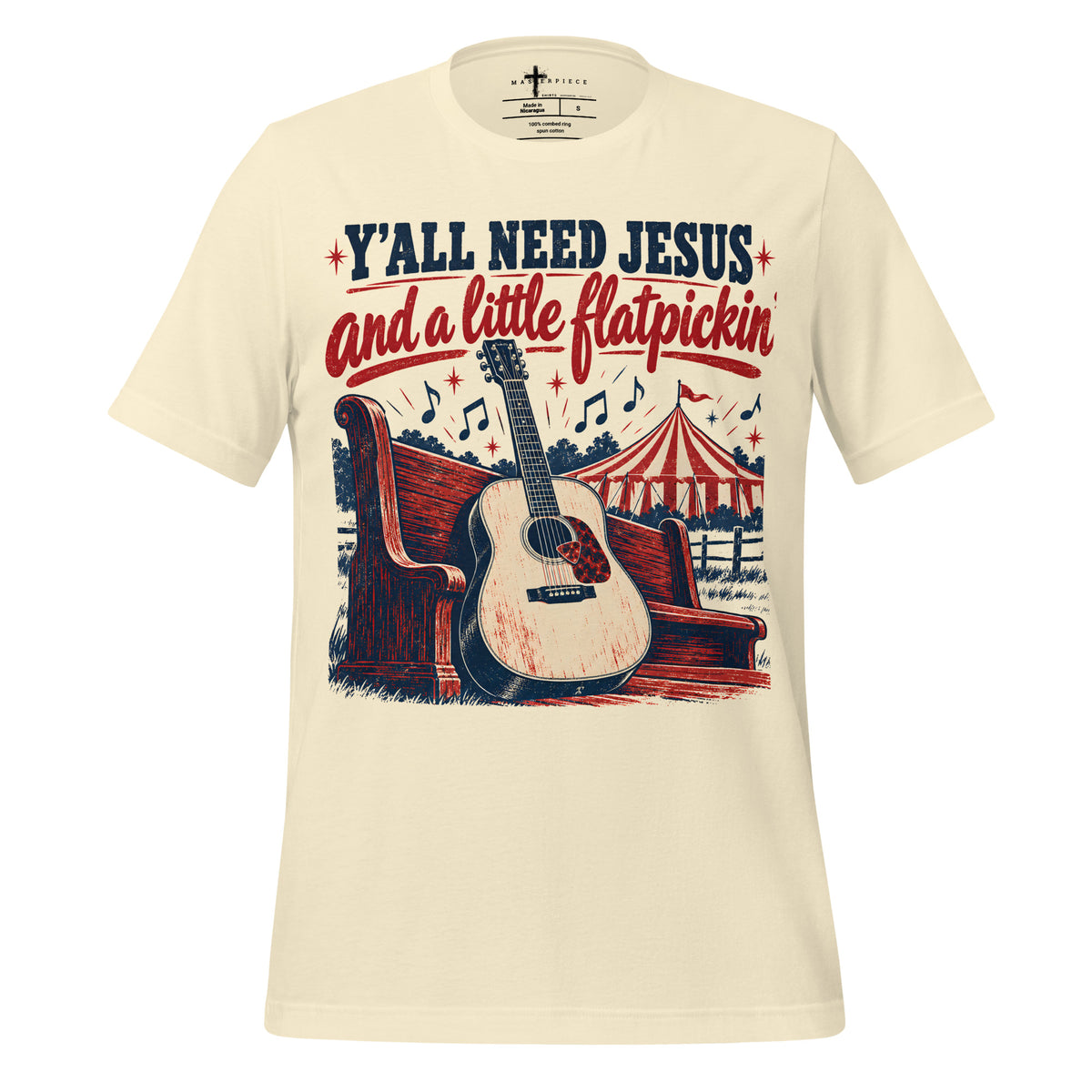 Y'all Need Jesus and Flatpickin - Natural - MasterPiece Shirts