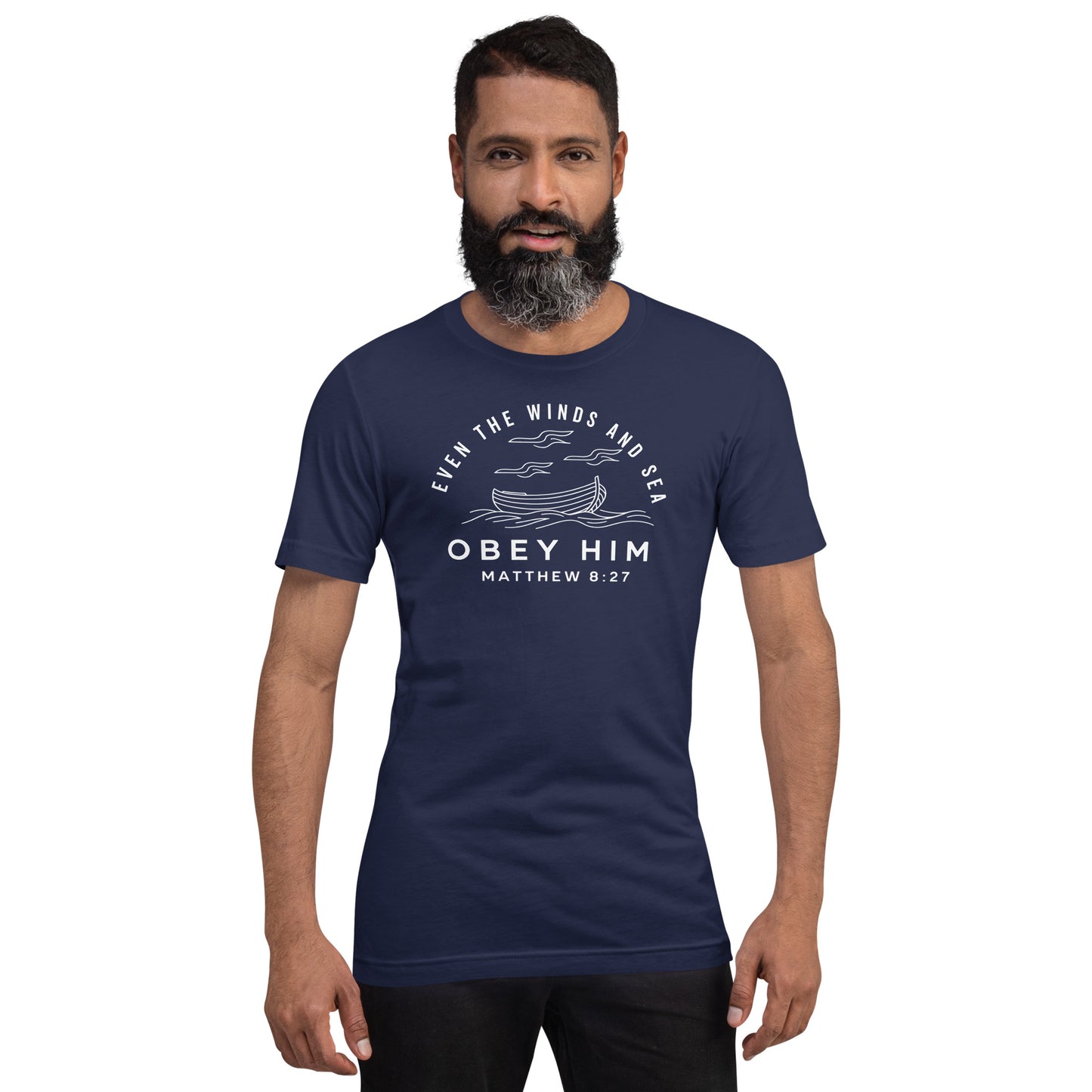Even The Winds and Sea Obey Him Christian Bible Verse T-Shirt