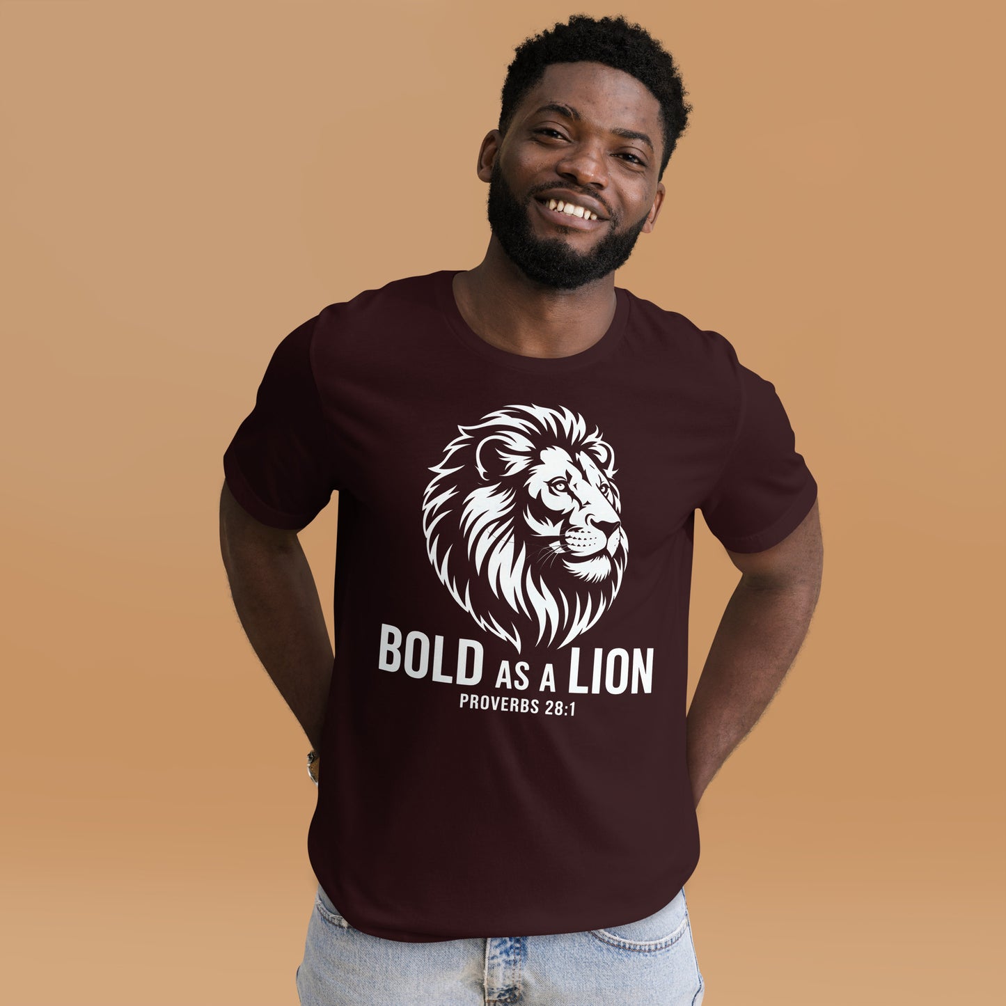 Bold as a Lion Christian Bible Verse T-Shirt