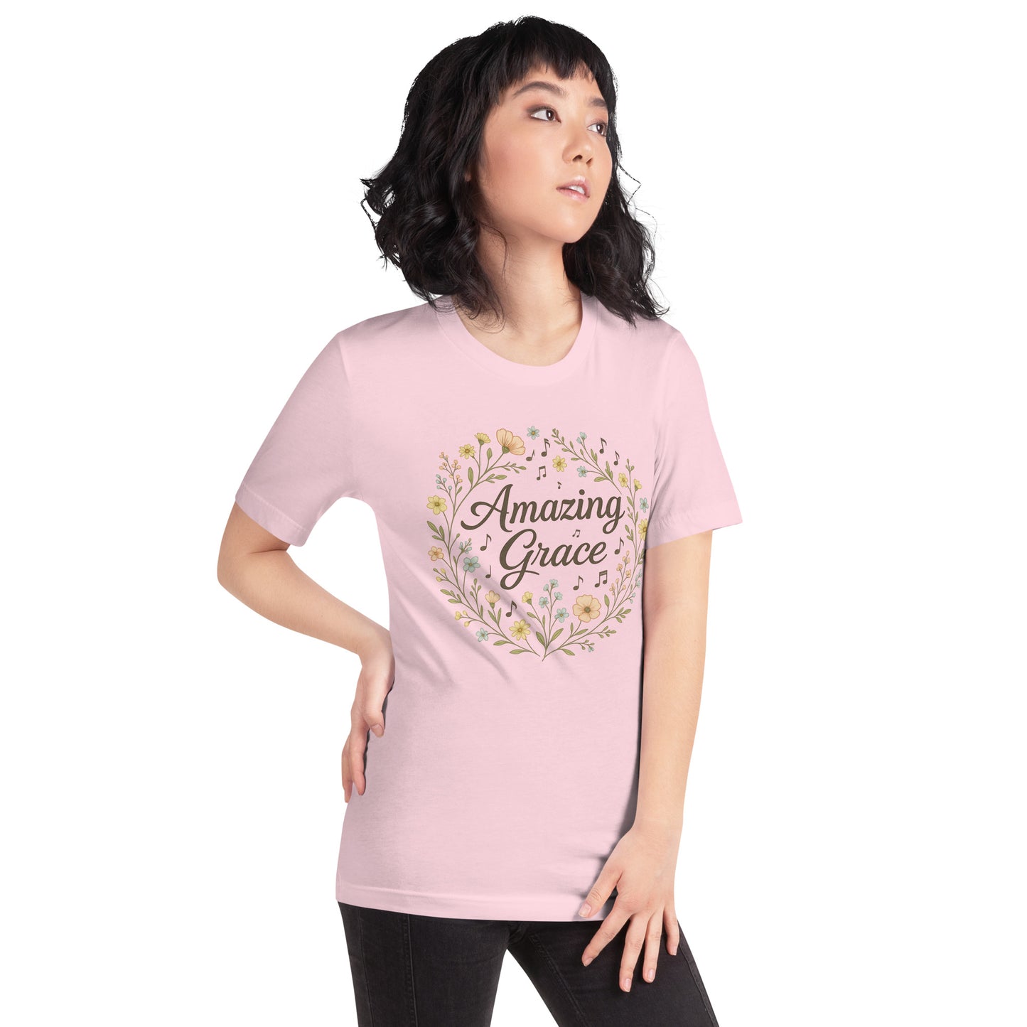 Amazing Grace Christian Hymn T-Shirt pnk