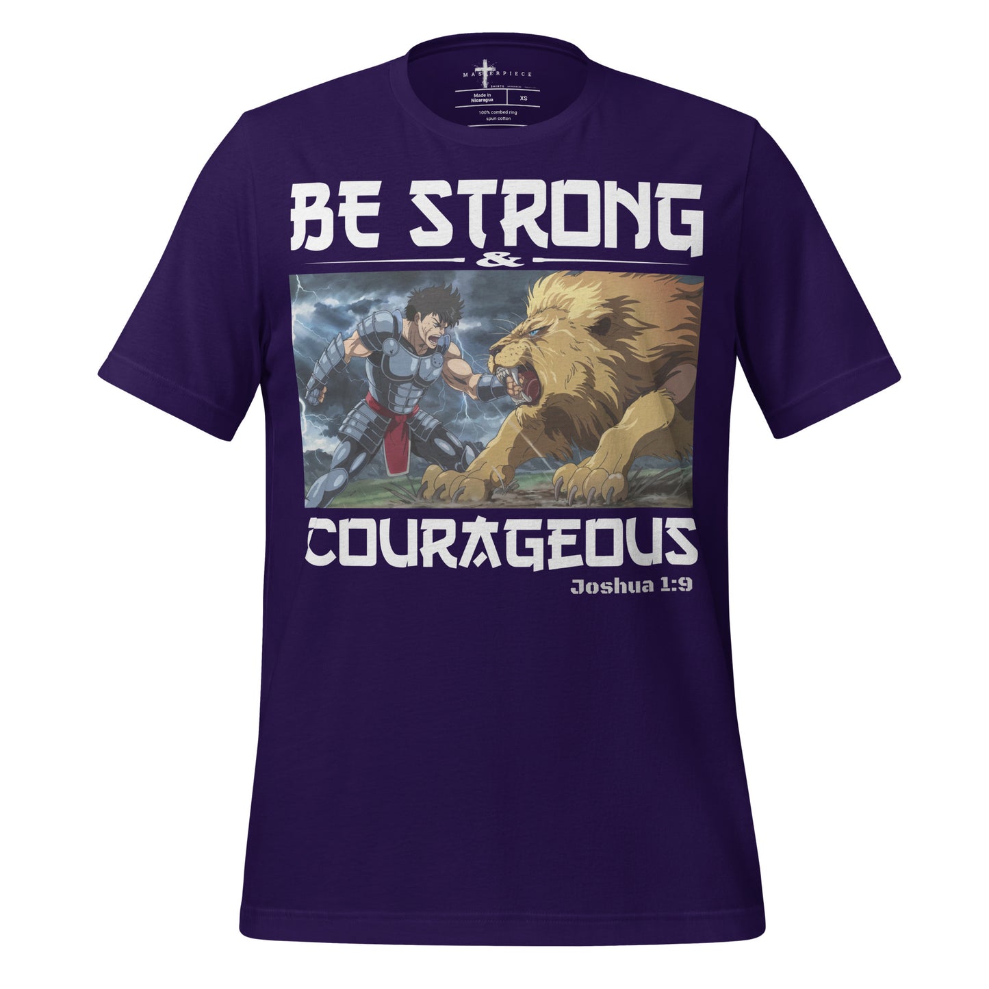 Be Strong and Courageous Christian Bible Verse T-Shirt