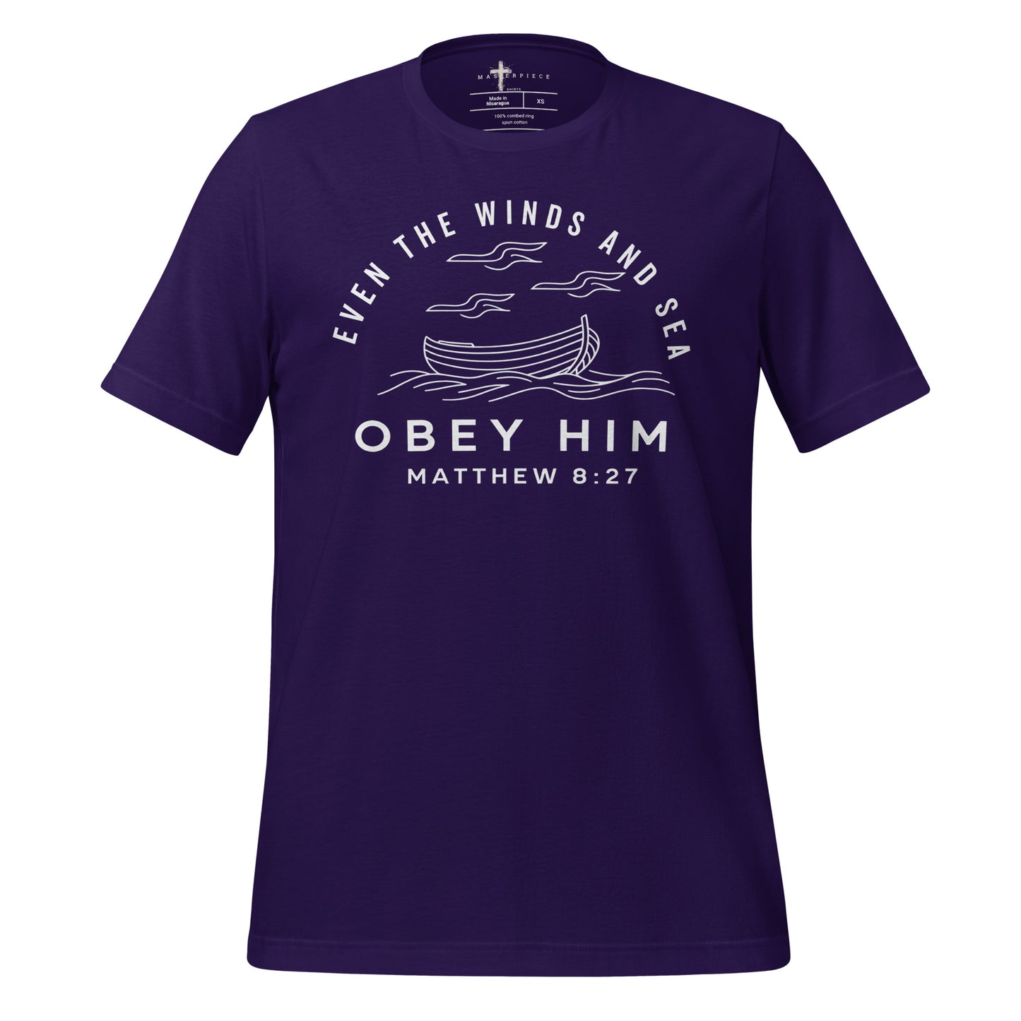Even The Winds and Sea Obey Him Christian Bible Verse T-Shirt